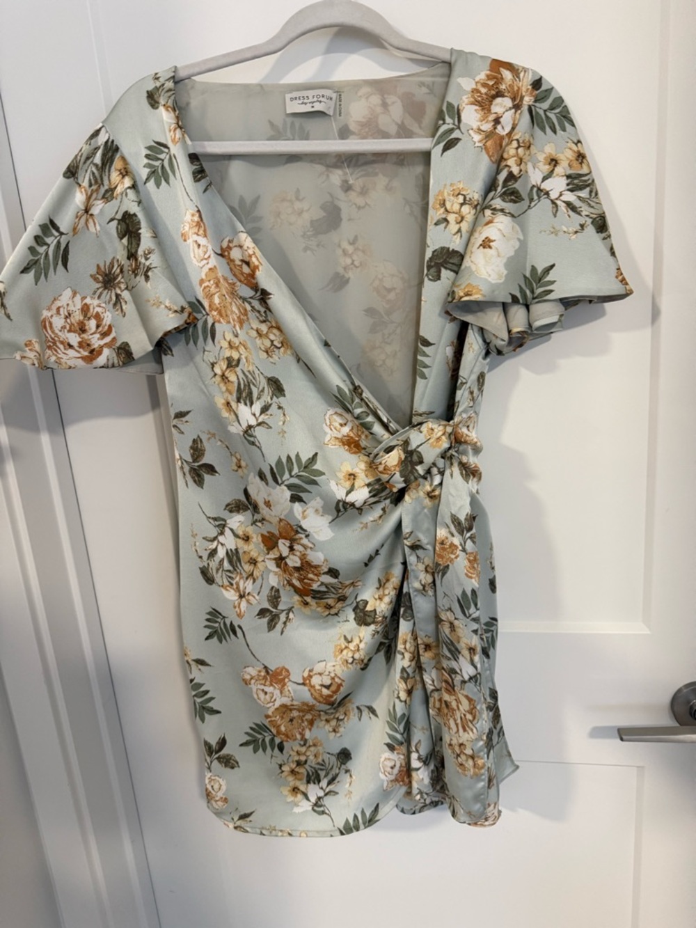 Dress Forum Sage Floral Tie-Front Mini Dress